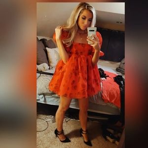 SELKIE strawberry shortcake puff dress